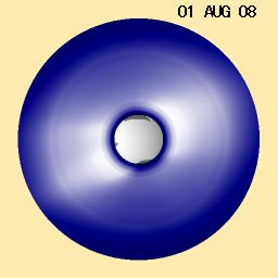 ８月１日皆既日食コロナ予測図